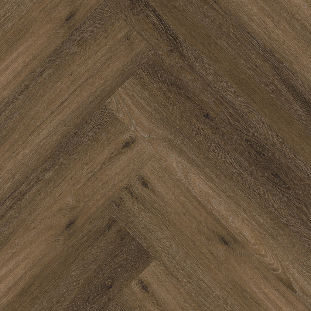 PVC vloer - P605 Click - warm brown - 7x600x150 - visgraat