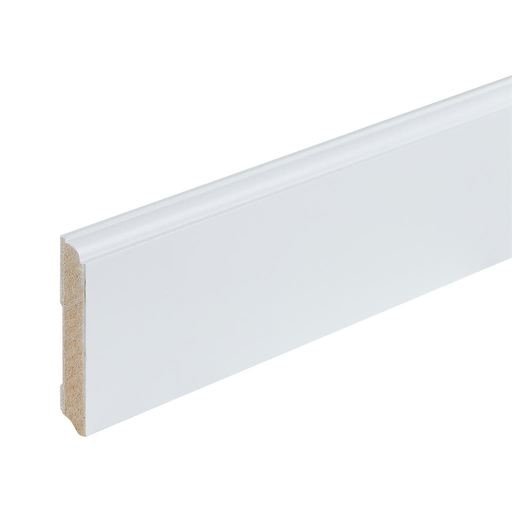 Gelakte plint Praag wit 90x15x2400mm RAL 9010