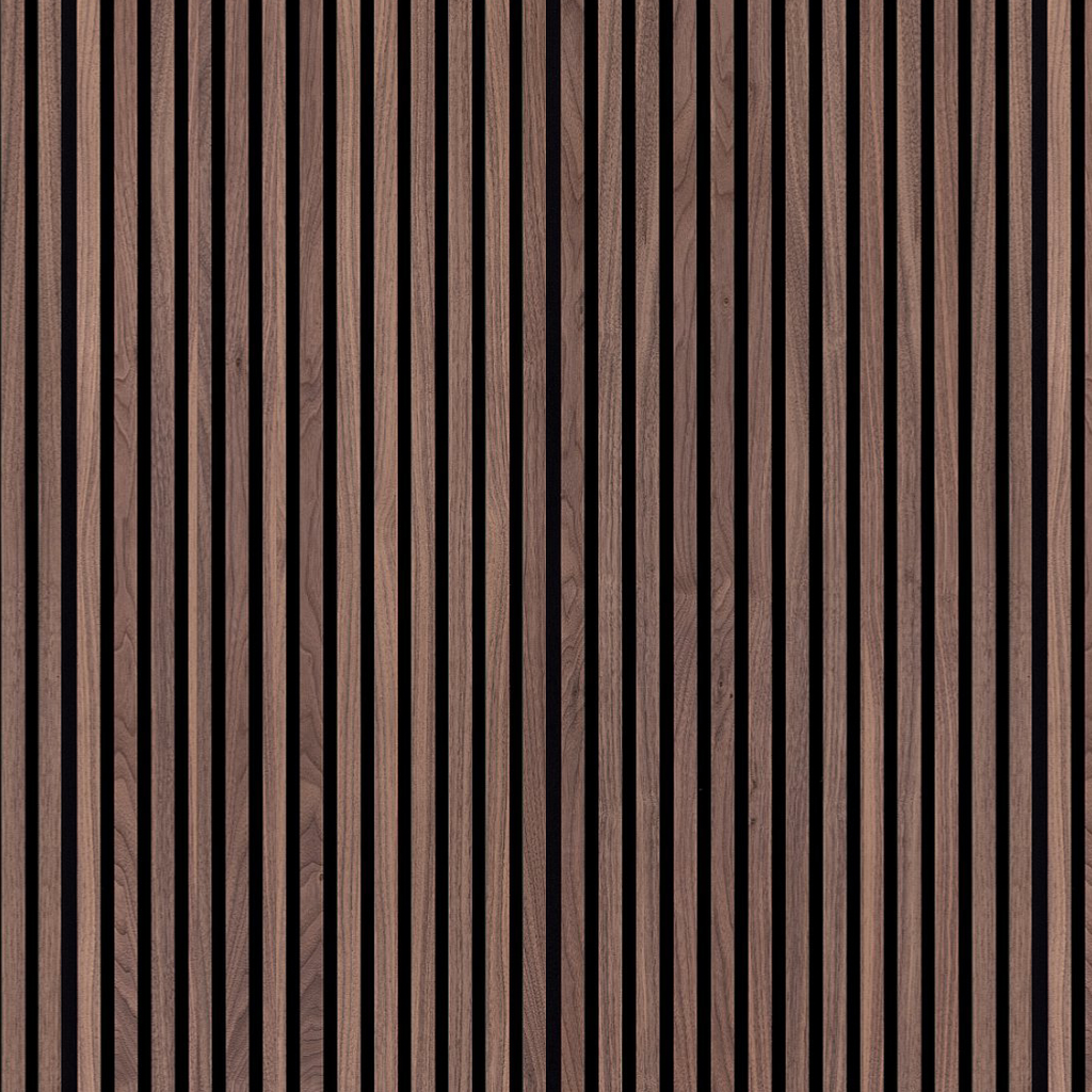 Akoestische Lattenwand - 2600x526x22mm - Walnoot