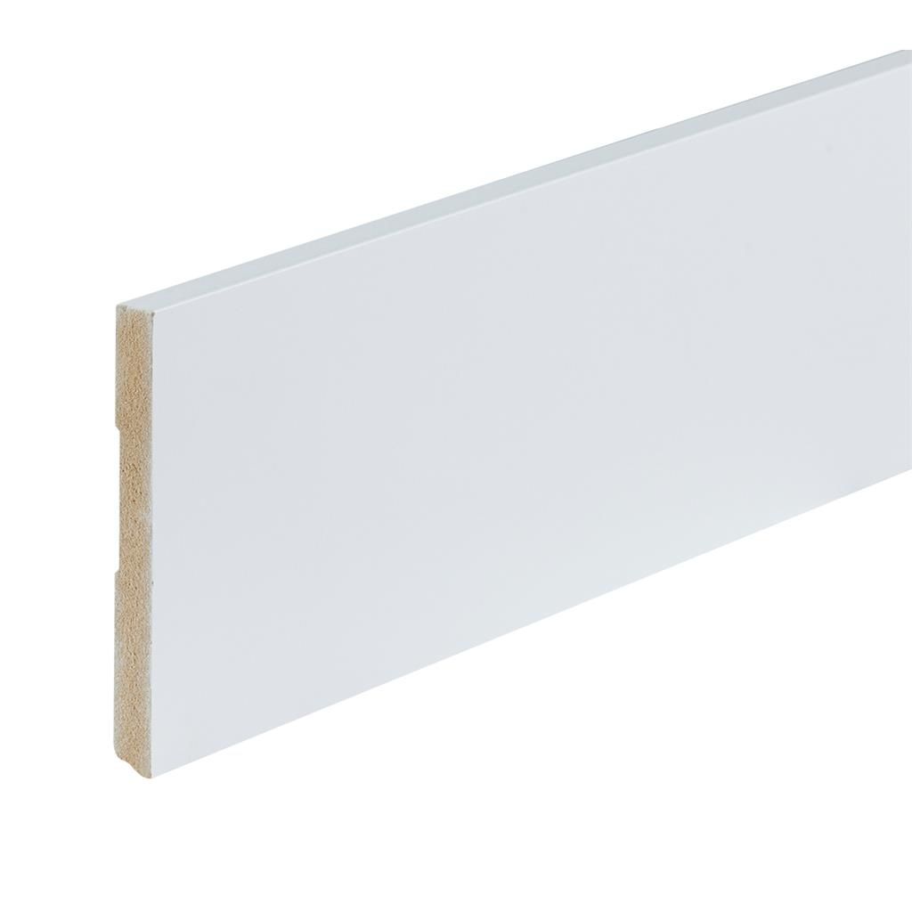 Gelakte plint Amsterdam wit 120x12x2400mm RAL 9010