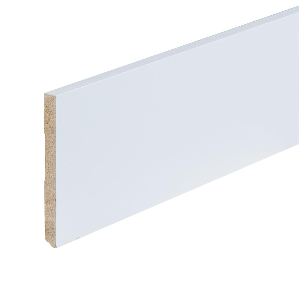 Gelakte plint Amsterdam wit 120x12x2400mm  RAL 9016