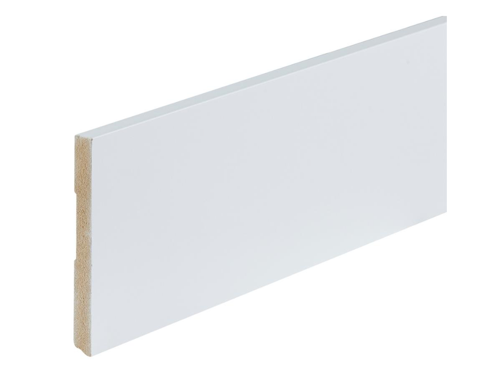 Gegronde plint Amsterdam wit 120x12x2400mm  