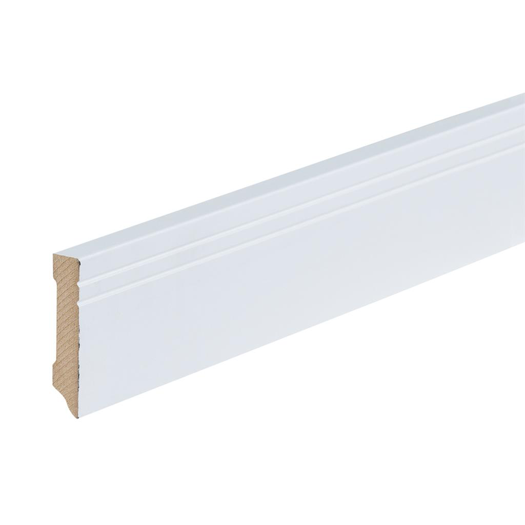Gelakte plint Milaan wit 70x15x2400mm RAL 9010