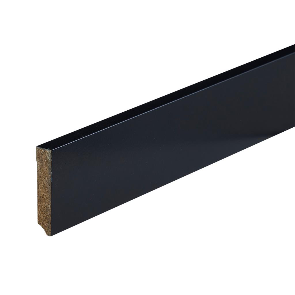 Gelakte plint Amsterdam zwart 70x15x2400mm RAL 9005