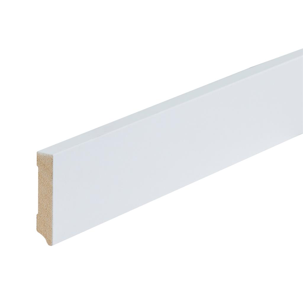 Gegronde plint Amsterdam wit 70x15x2400mm    