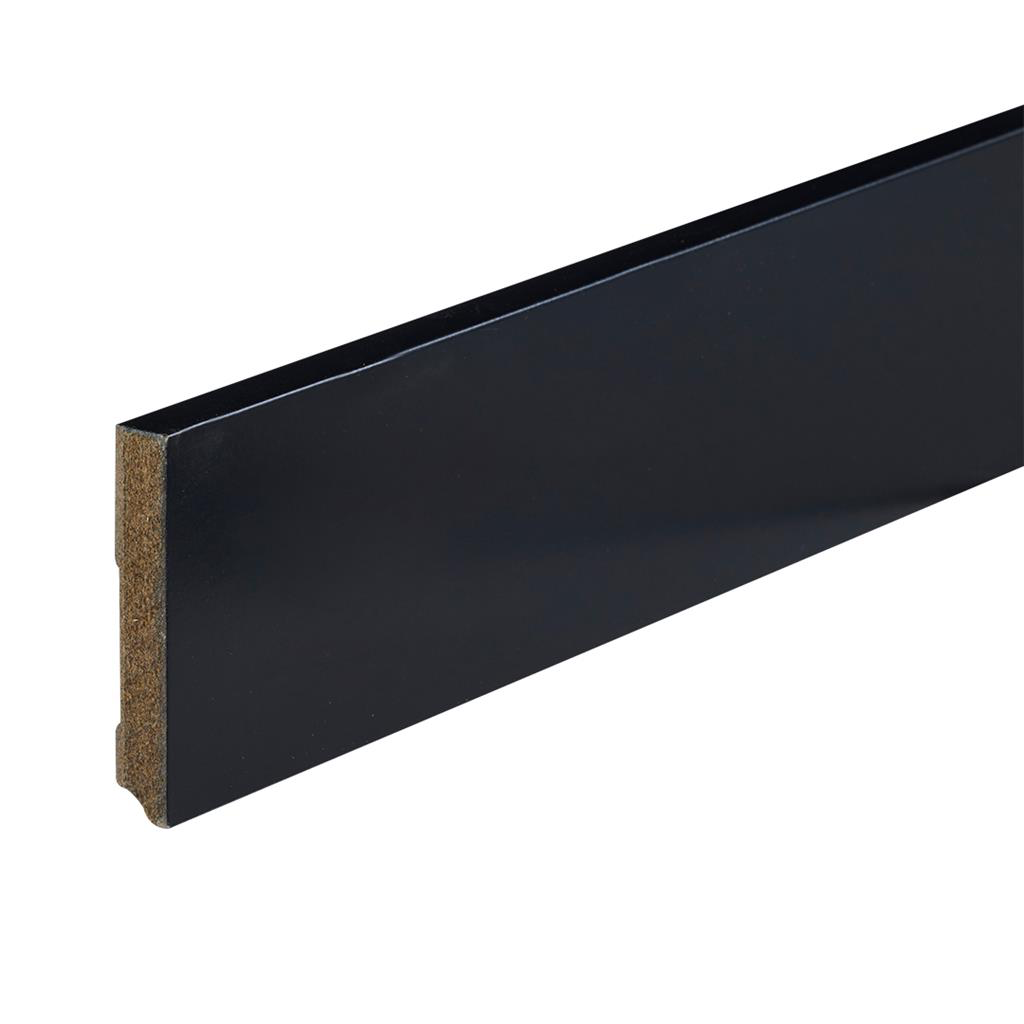 Gelakte plint Amsterdam zwart 90x15x2400mm RAL 9005