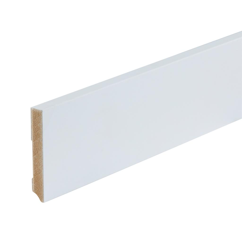 Gegronde plint Amsterdam wit 90x15x2400mm     