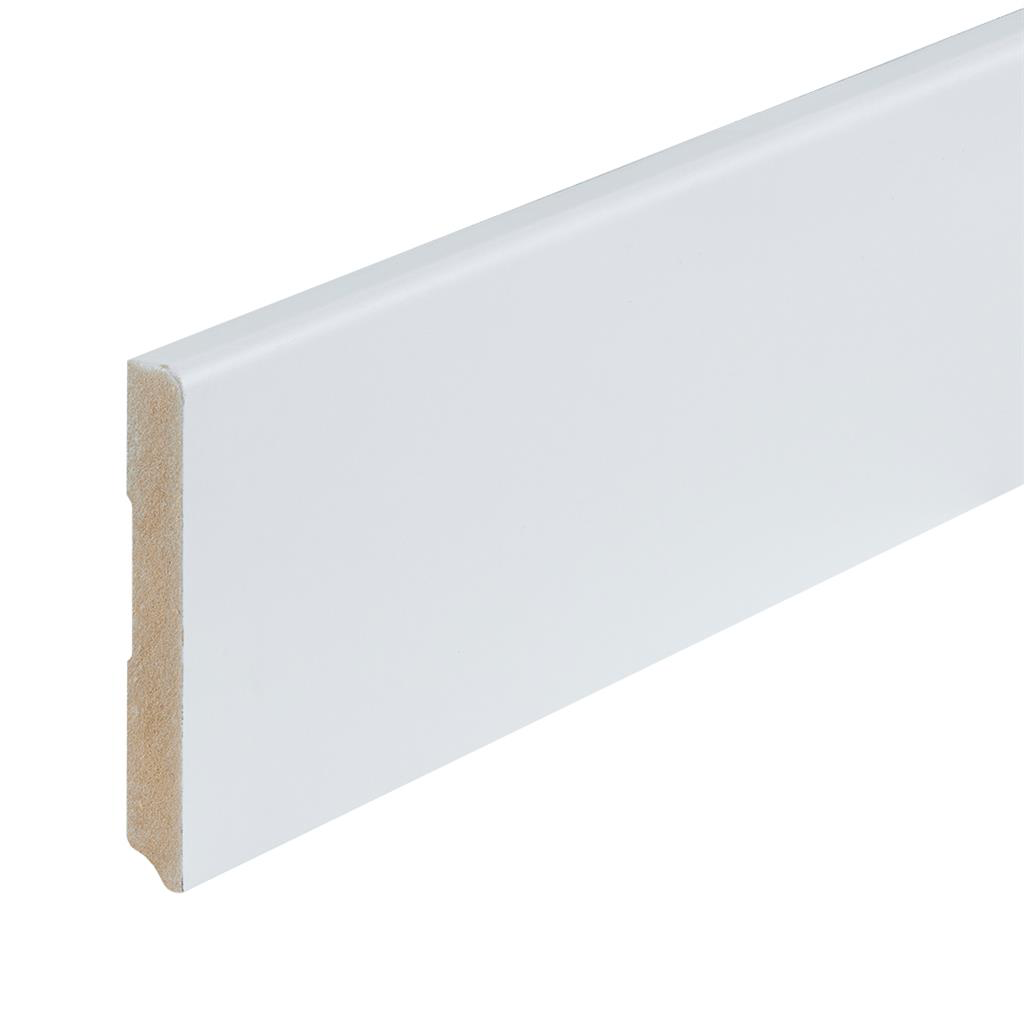 Gelakte plint Berlijn wit 120x15x2400mm RAL 9010 