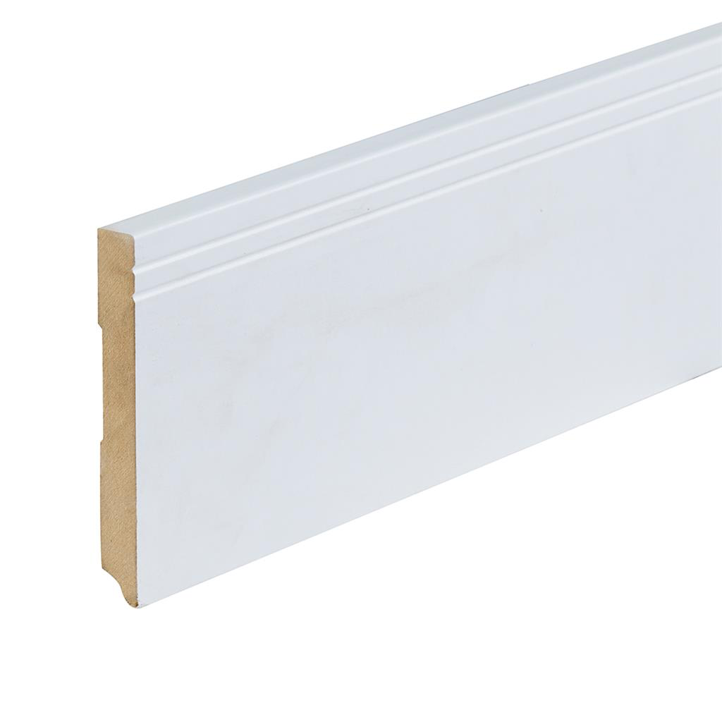 Gelakte plint Milaan wit 120x15x2400mm RAL 9010