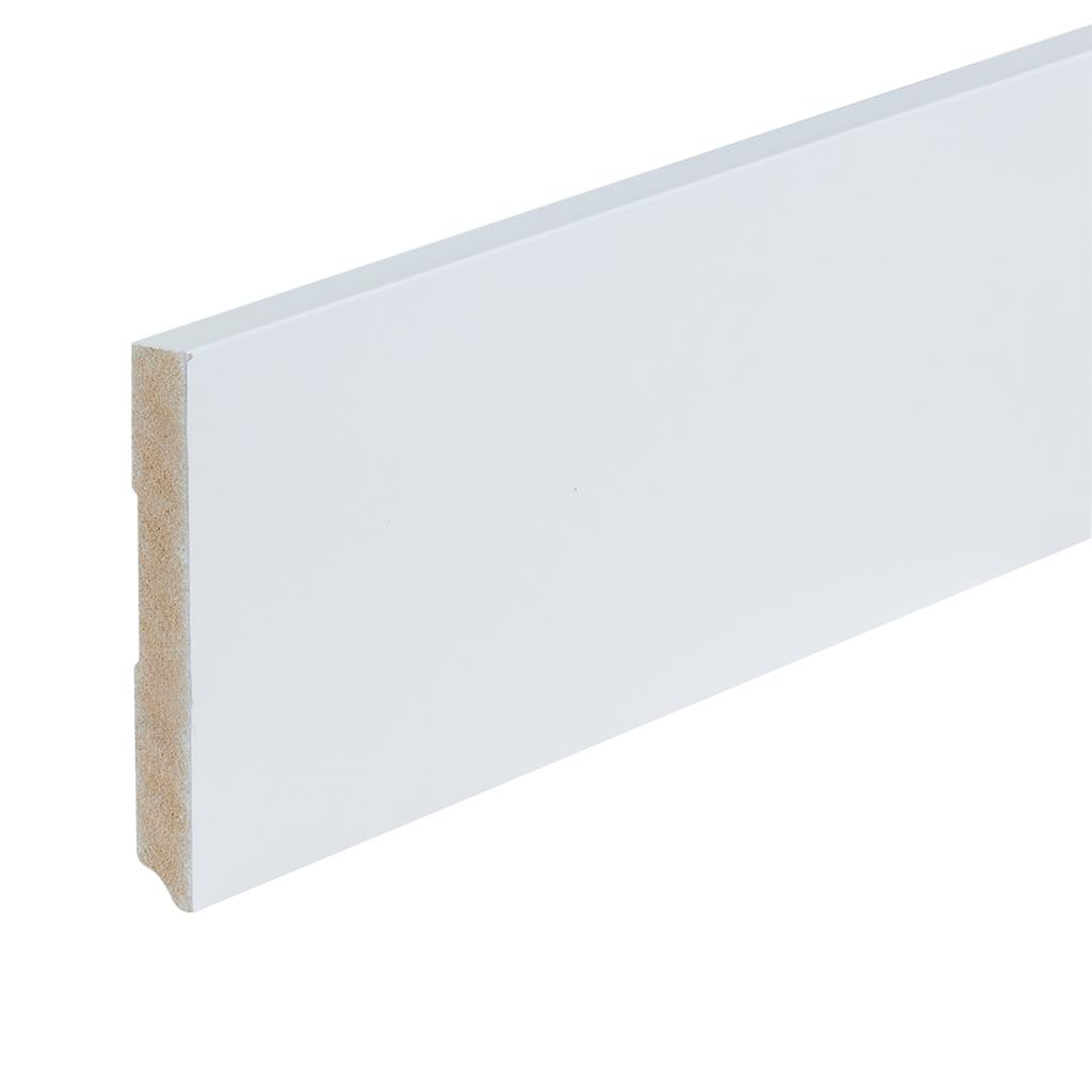 Gelakte plint Amsterdam wit 120x15x2400mm RAL 9016
