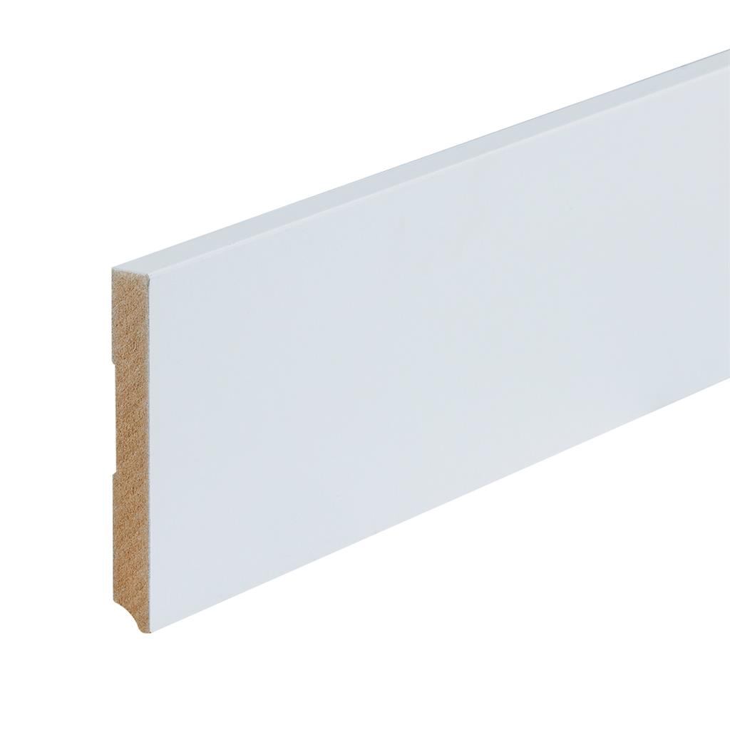 Gegronde plint Amsterdam wit 120x15x2400mm   