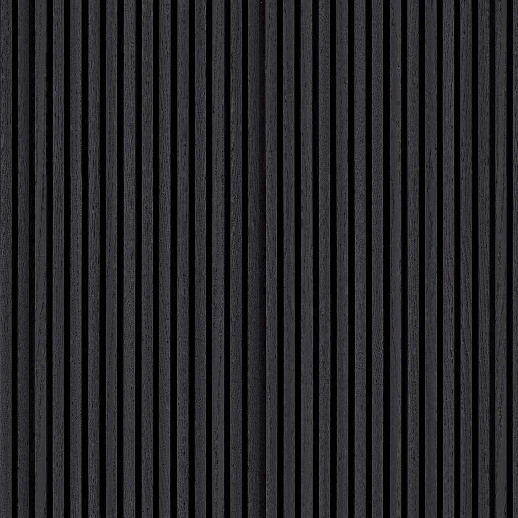 Akoestische Lattenwand - 2600x526x22mm - Zwart Eiken